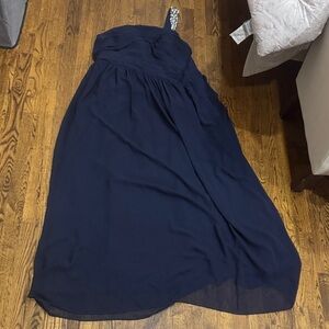 Alfred Angelo Dark Blue one shoulder gown - 18